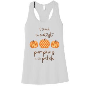 Teacher Halloween I Teach The Cutest Pumpkins Women's Racerback Tank