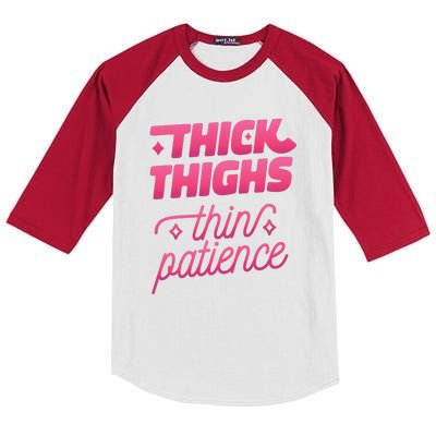 Thick Thighs Thin Patience Kids Colorblock Raglan Jersey