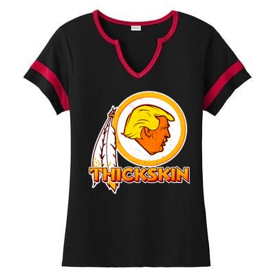 Thickskin Funny Trump Ladies Halftime Notch Neck Tee