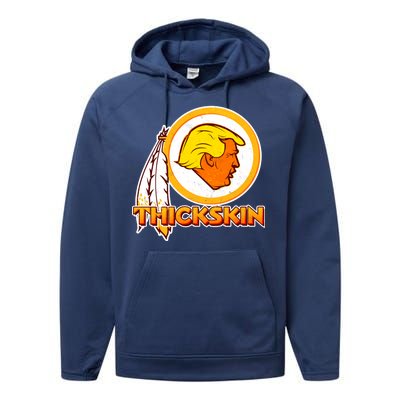 Thickskin Funny Trump Performance Fleece Hoodie