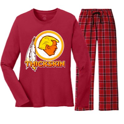 Thickskin Funny Trump Women's Long Sleeve Flannel Pajama Set 