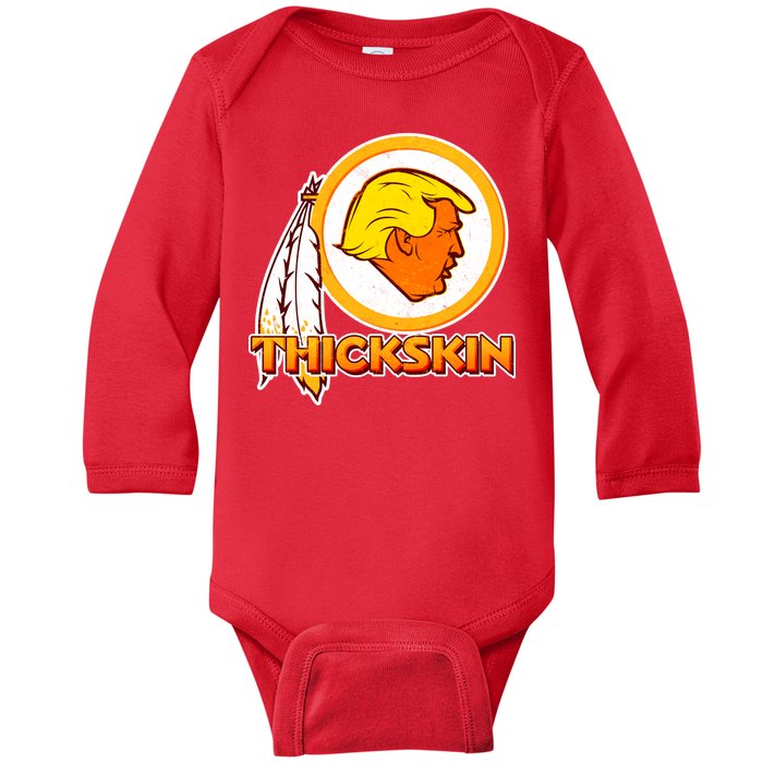 Thickskin Funny Trump Baby Long Sleeve Bodysuit