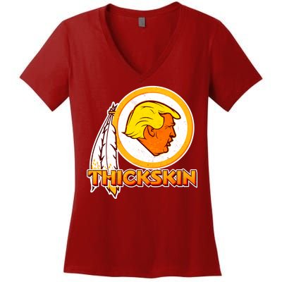 Thickskin Funny Trump Women's V-Neck T-Shirt