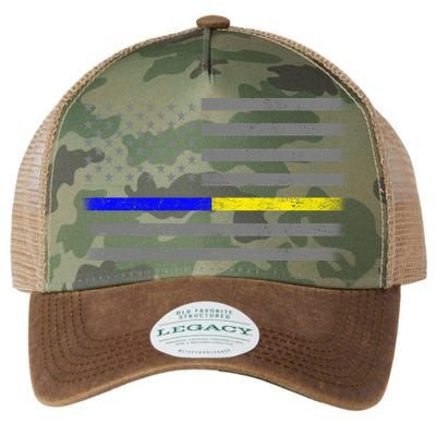 Thin Blue Gold Line Police Dispatcher Flag Legacy Tie Dye Trucker Hat