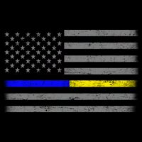 Thin Blue Gold Line Police Dispatcher Flag Cooling Performance Crew T-Shirt