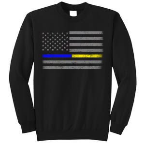 Thin Blue Gold Line Police Dispatcher Flag Sweatshirt