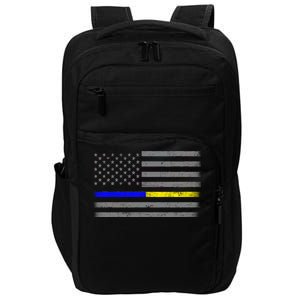 Thin Blue Gold Line Police Dispatcher Flag Impact Tech Backpack