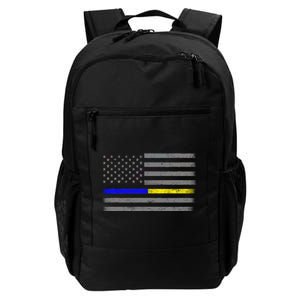 Thin Blue Gold Line Police Dispatcher Flag Daily Commute Backpack