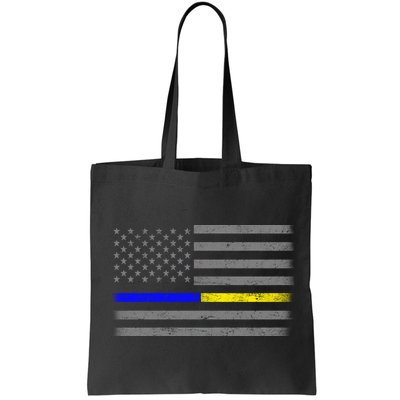 Thin Blue Gold Line Police Dispatcher Flag Bag