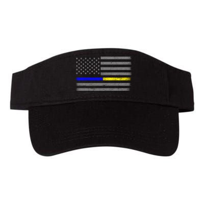 Thin Blue Gold Line Police Dispatcher Flag Visor