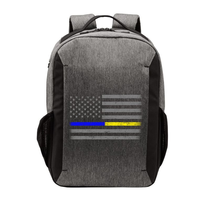 Thin Blue Gold Line Police Dispatcher Flag Vector Backpack