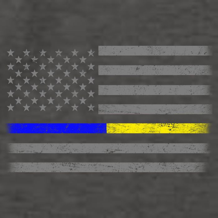 Thin Blue Gold Line Police Dispatcher Flag Vector Backpack