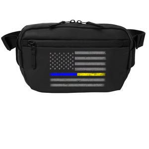 Thin Blue Gold Line Police Dispatcher Flag Crossbody Pack