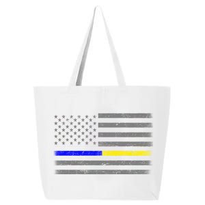 Thin Blue Gold Line Police Dispatcher Flag 25L Jumbo Tote