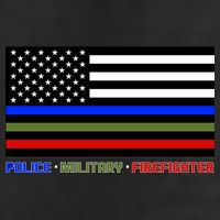 Thin Blue Green Red Lines Police Military Firefighter 7 Panel Mesh Trucker Snapback Hat