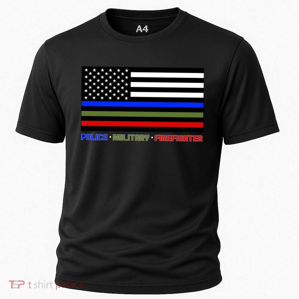 Thin Blue Green Red Lines Police Military Firefighter Performance Shirt
