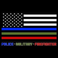 Thin Blue Green Red Lines Police Military Firefighter Impact Tech Backpack