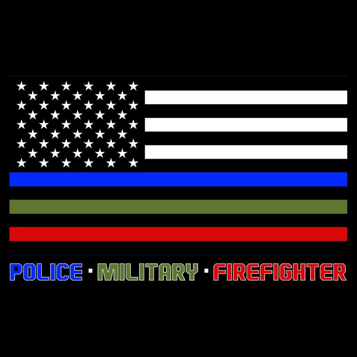 Thin Blue Green Red Lines Police Military Firefighter Impact Tech Backpack