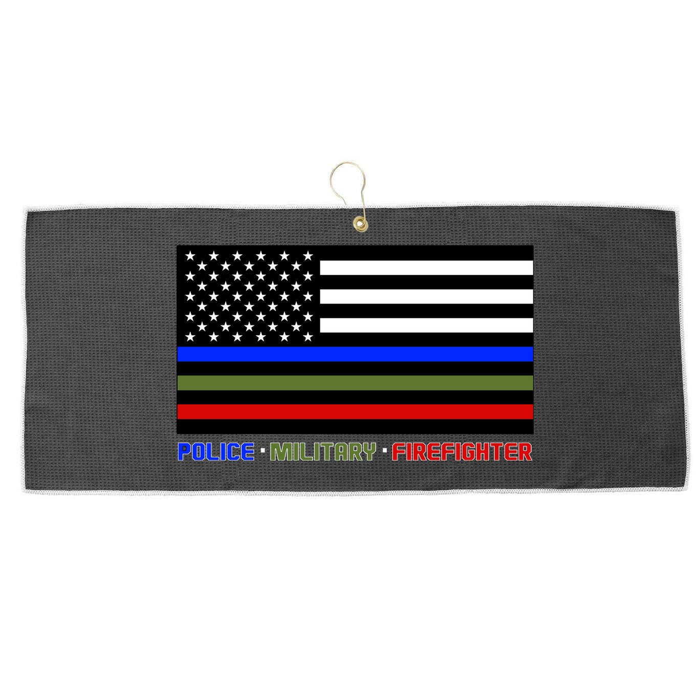 Thin Blue Green Red Lines Police Military Firefighter Large Microfiber Waffle Golf Towel