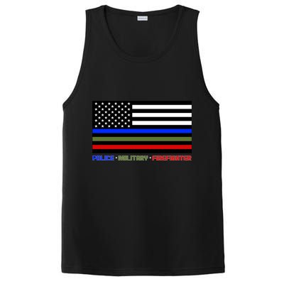 Thin Blue Green Red Lines Police Military Firefighter PosiCharge Competitor Tank