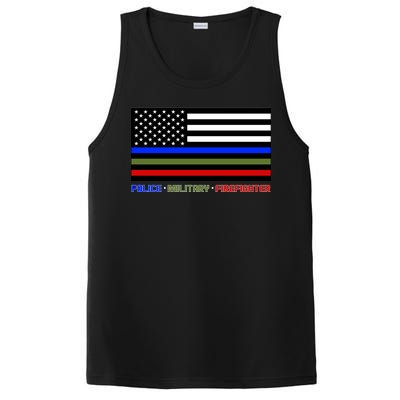 Thin Blue Green Red Lines Police Military Firefighter PosiCharge Competitor Tank