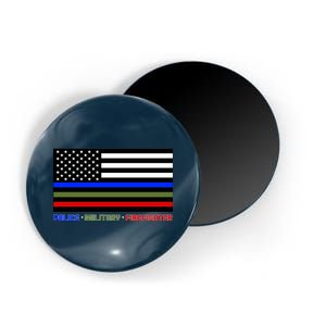 Thin Blue Green Red Lines Police Military Firefighter Magnet