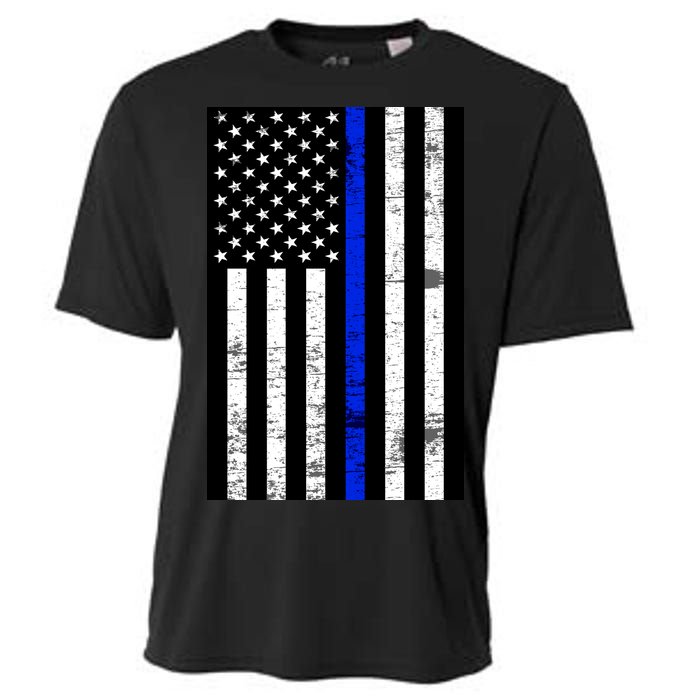 Thin Blue Line American Flag Cooling Performance Crew T-Shirt