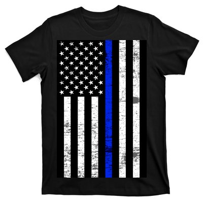 Thin Blue Line American Flag T-Shirt