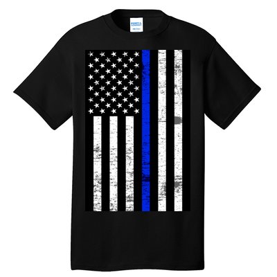 Thin Blue Line American Flag Tall T-Shirt