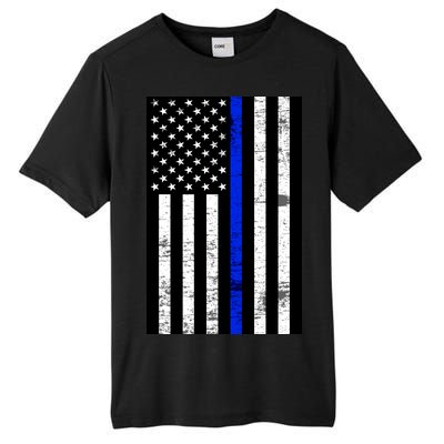 Thin Blue Line American Flag Tall Fusion ChromaSoft Performance T-Shirt