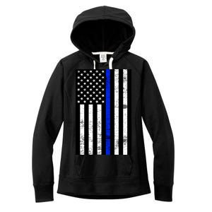 Thin Blue Line American Flag Women's Fleece Hoodie