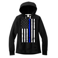 Thin Blue Line American Flag Women's Fleece Hoodie