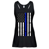 Thin Blue Line American Flag Ladies Essential Flowy Tank