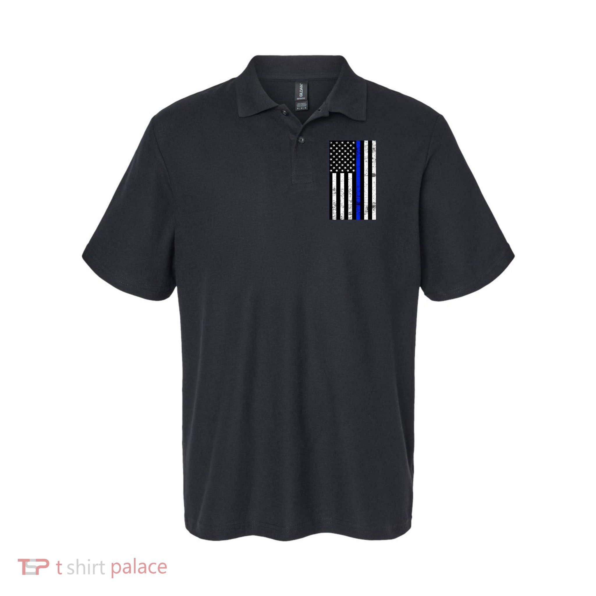 Thin Blue Line American Flag Polo