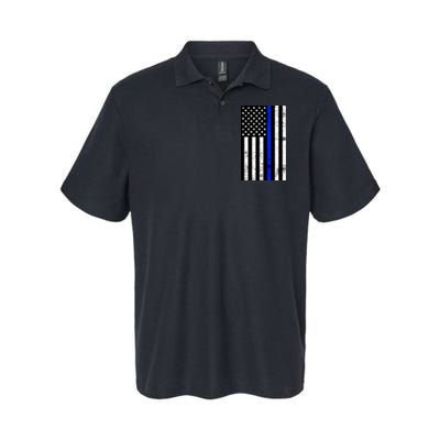 Thin Blue Line American Flag Softstyle Adult Sport Polo