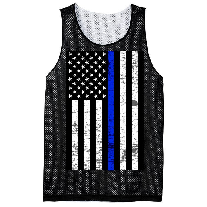 Thin Blue Line American Flag Mesh Reversible Basketball Jersey Tank