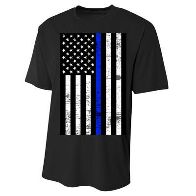 Thin Blue Line American Flag Performance Sprint T-Shirt