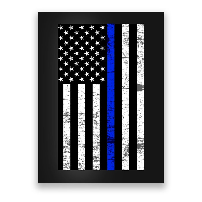 Thin Blue Line American Flag Poster