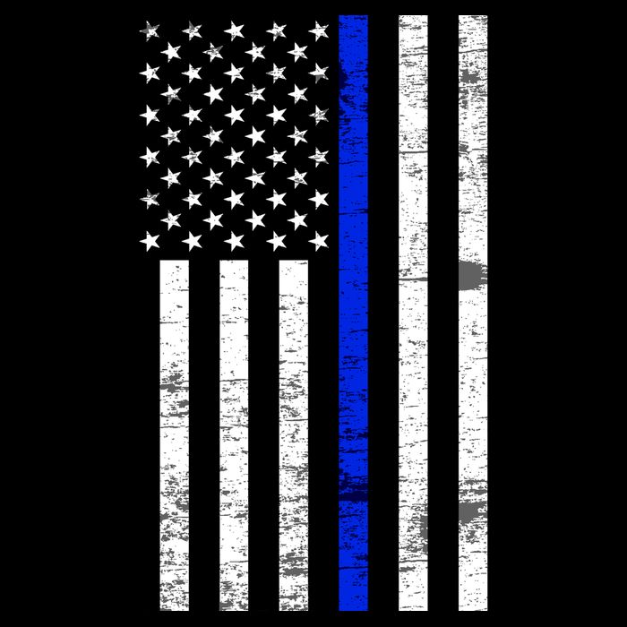 Thin Blue Line American Flag Poster