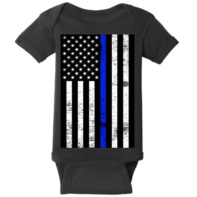 Thin Blue Line American Flag Baby Bodysuit