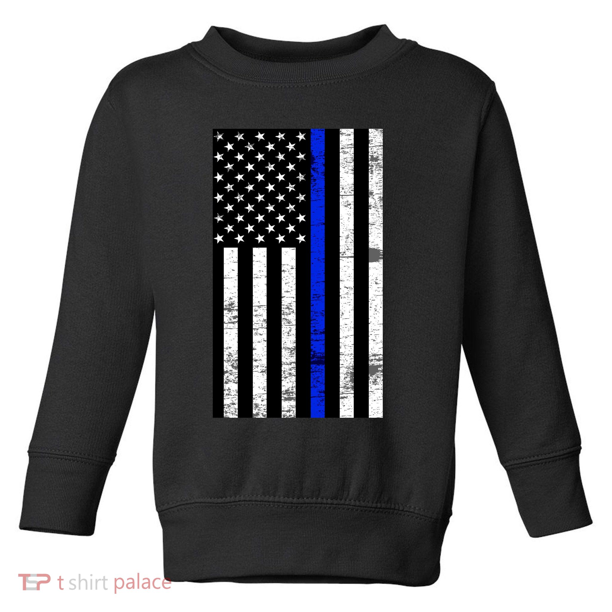 Thin Blue Line American Flag Toddler Sweatshirt