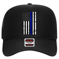 Thin Blue Line American Flag Trucker Hat