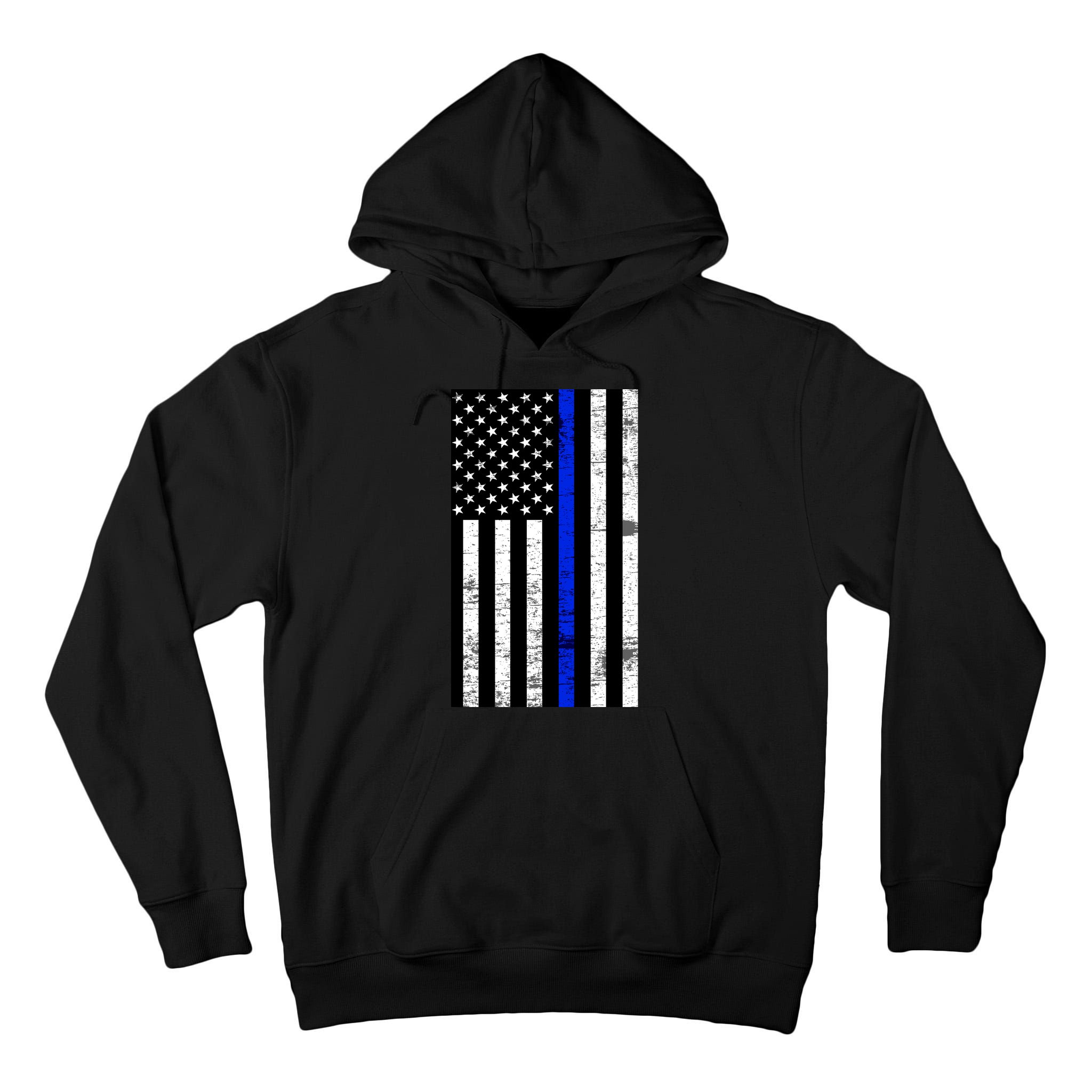 Thin Blue Line American Flag Tall Hoodie