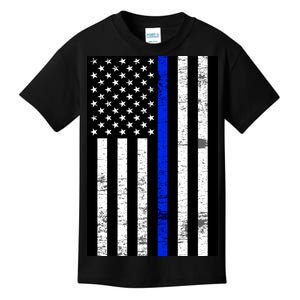 Thin Blue Line American Flag Kids T-Shirt