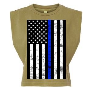 Thin Blue Line American Flag Garment-Dyed Women's Muscle Tee