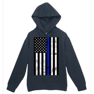 Thin Blue Line American Flag Urban Pullover Hoodie