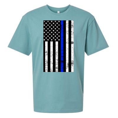 Thin Blue Line American Flag Sueded Cloud Jersey T-Shirt