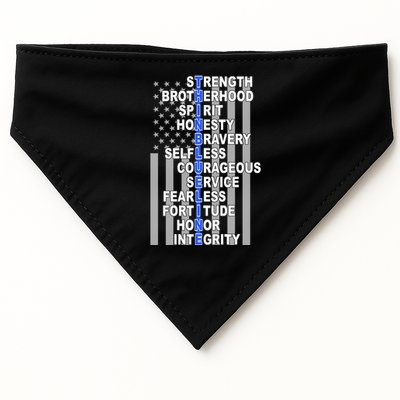 Thin Blue Line Blue Lives Us Flag USA-Made Doggie Bandana