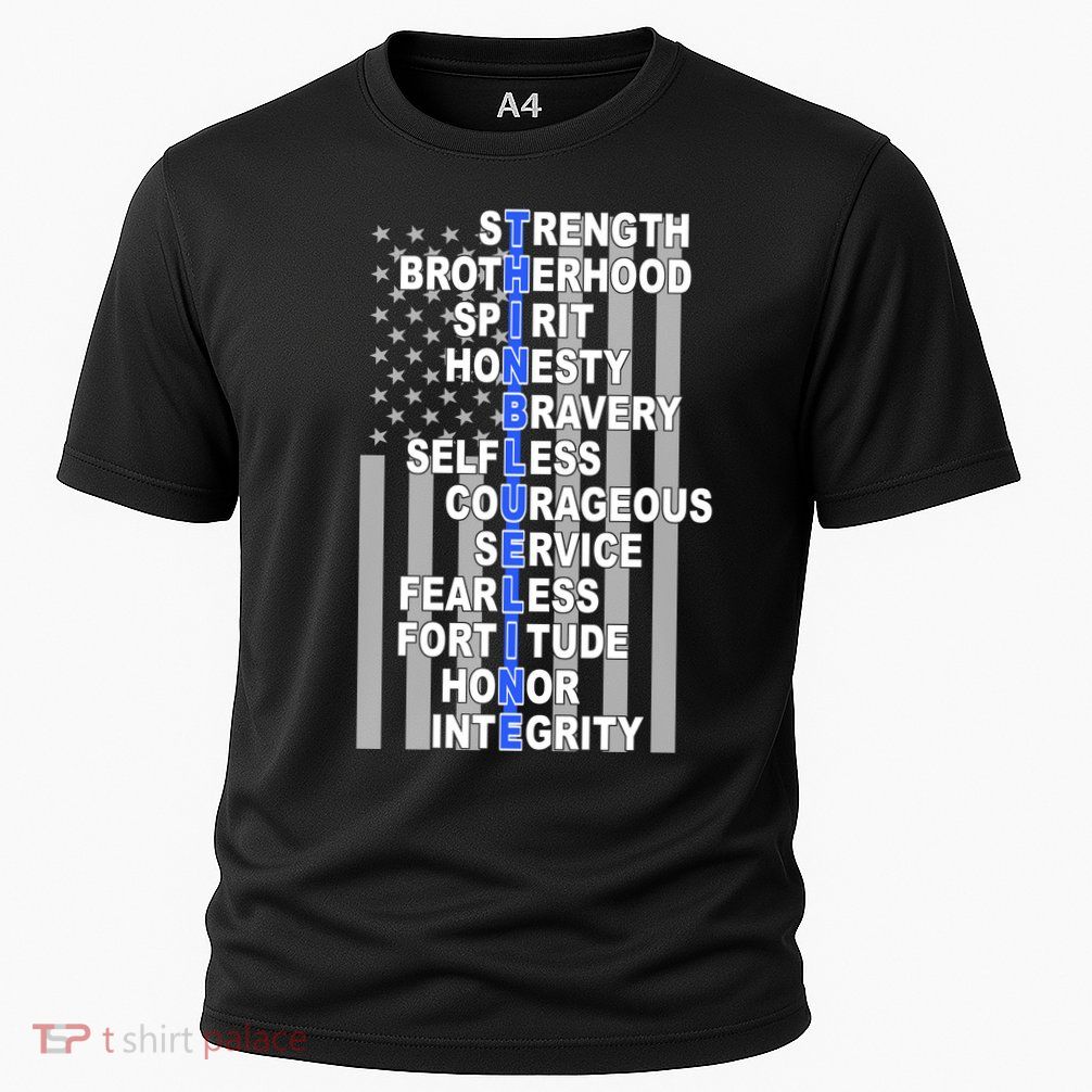 Thin Blue Line Blue Lives Us Flag Cooling Performance Crew T-Shirt