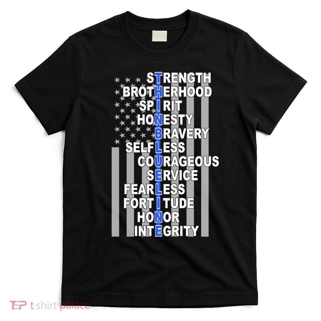 Thin Blue Line Blue Lives Us Flag T-Shirt
